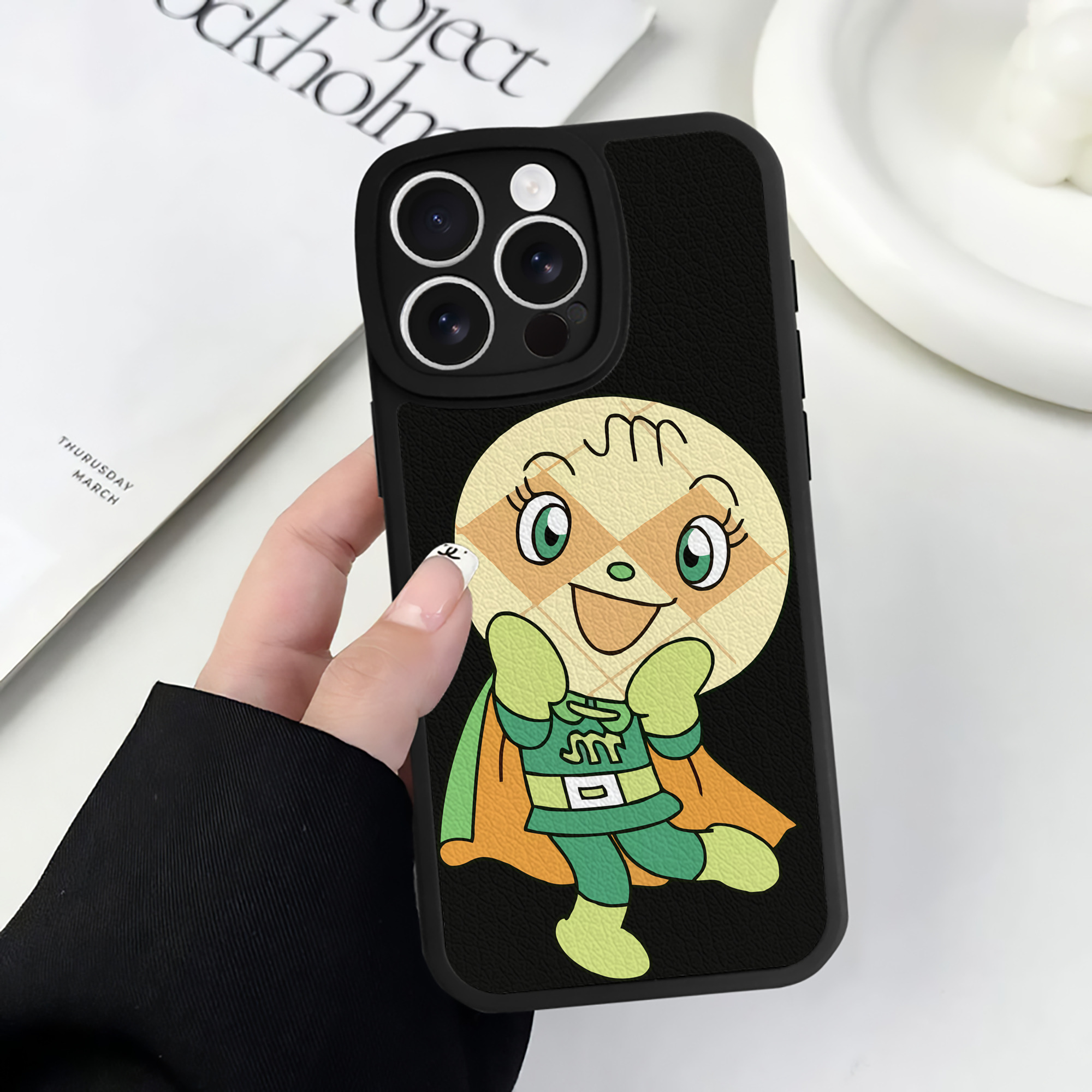 （画像用） アンパンマン Anpanman 【iPhone 16シリーズ対応】シリコンスマホケース（レザー調） 材質：シリコン
